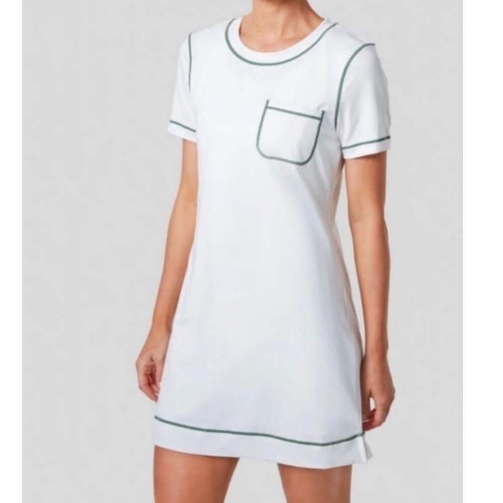 Tuckernuck Robin Sport Dress Short Sleeve Athletic Mini White Size M